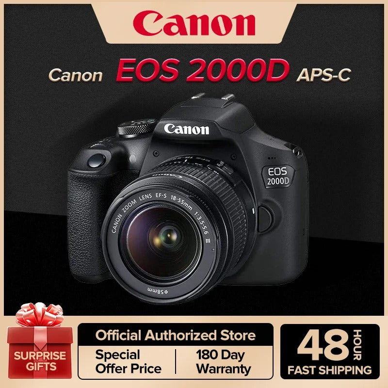 Canon EOS 2000D APS-C Entry-level DSLR Digital Camera With 18-55 MM F3.5-5.6 III Lens Flip Touch Screen 18 Million Pixels